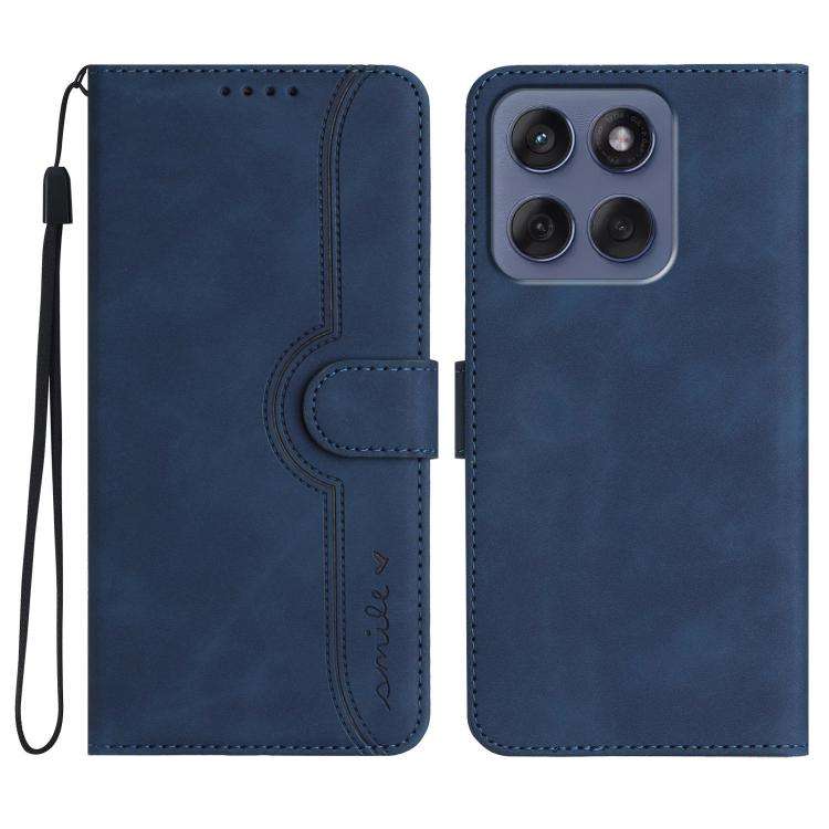 For Motorola Edge 60 Fusion / Edge 5G 2025 Heart Pattern Skin Feel Leather Phone Case(Royal Blue)