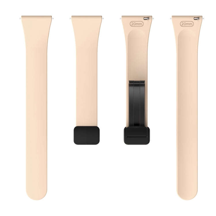 For Samsung Galaxy Watch 6 / 6 Classic Magnetic Black Buckle Slim Silicone Watch Band(Pink)
