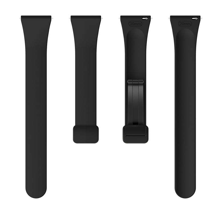 For Samsung Galaxy Watch 6 / 6 Classic Magnetic Black Buckle Slim Silicone Watch Band(Black)