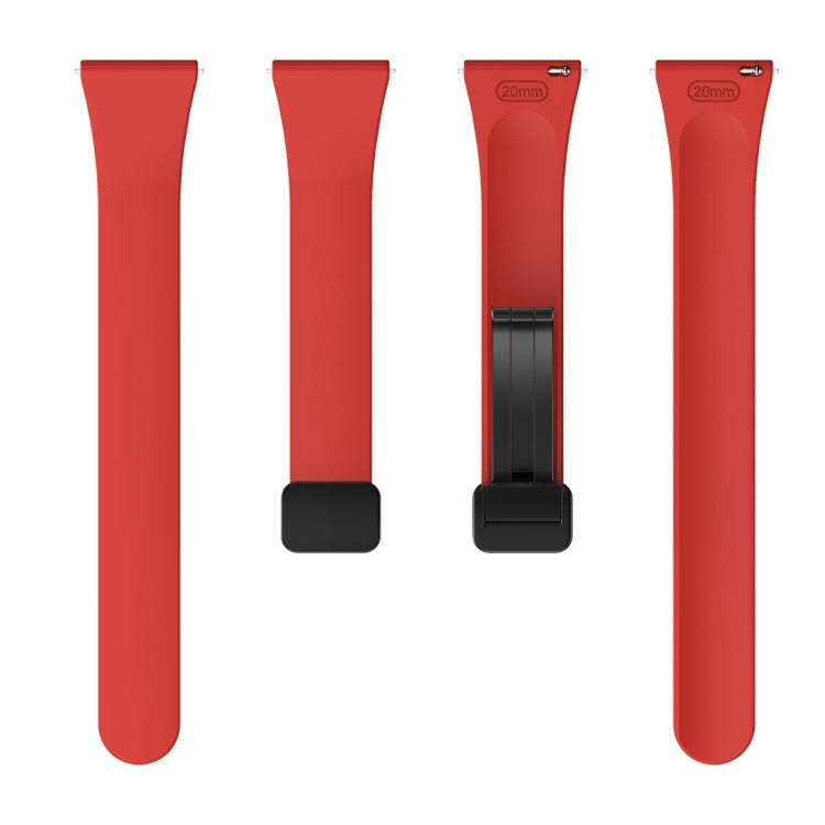 For Samsung Galaxy Watch 6 / 6 Classic Magnetic Black Buckle Slim Silicone Watch Band(Red)