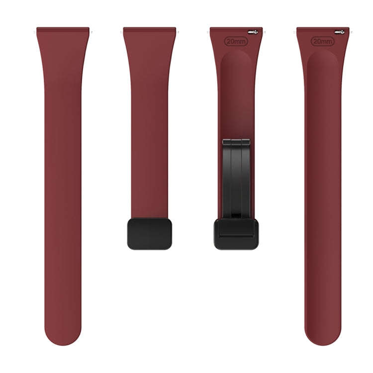 For Samsung Galaxy Watch 6 / 6 Classic Magnetic Black Buckle Slim Silicone Watch Band(Wine Red)