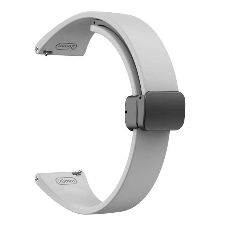 For Samsung Galaxy Watch 6 / 6 Classic Magnetic Black Buckle Slim Silicone Watch Band(Light Grey)