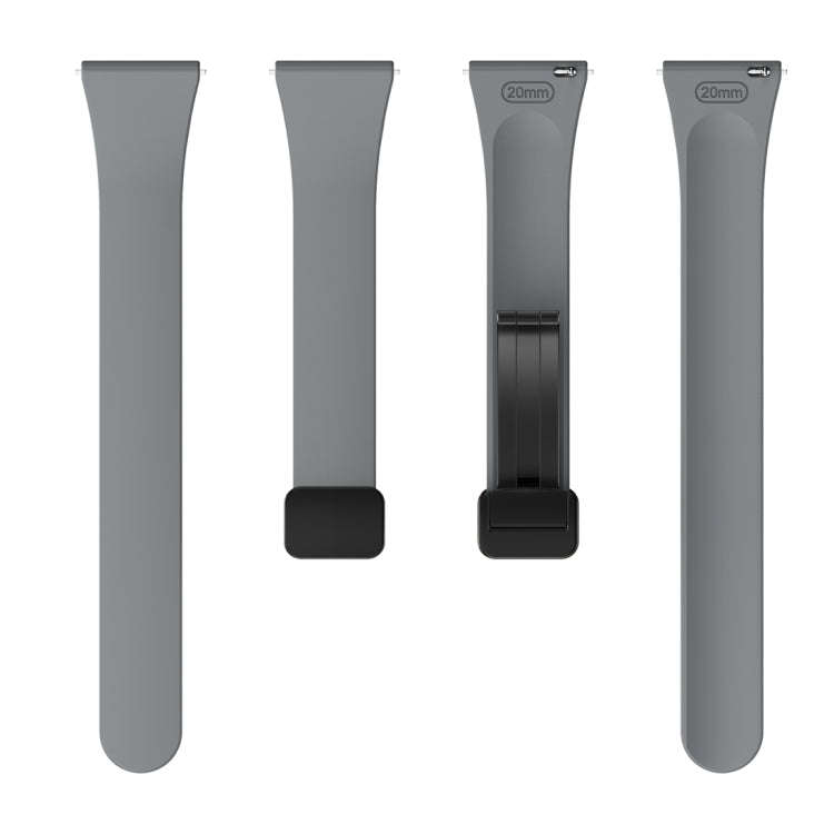 For Samsung Galaxy Watch 6 / 6 Classic Magnetic Black Buckle Slim Silicone Watch Band(Space Grey)