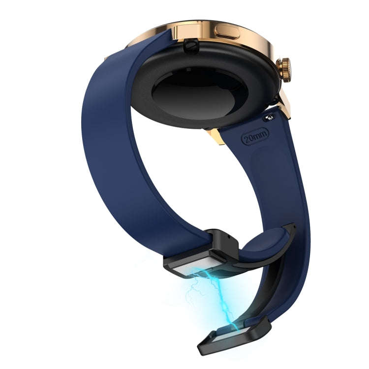 For Samsung Galaxy Watch 6 / 6 Classic Magnetic Black Buckle Slim Silicone Watch Band(Midnight Blue)