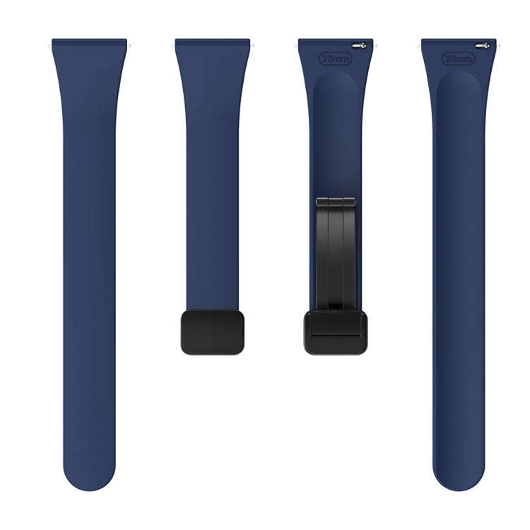 For Samsung Galaxy Watch 6 / 6 Classic Magnetic Black Buckle Slim Silicone Watch Band(Midnight Blue)