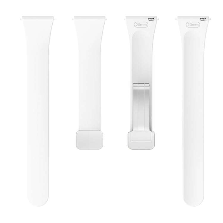 For Samsung Galaxy Watch 6 / 6 Classic Magnetic Silver Buckle Slim Silicone Watch Band(White)