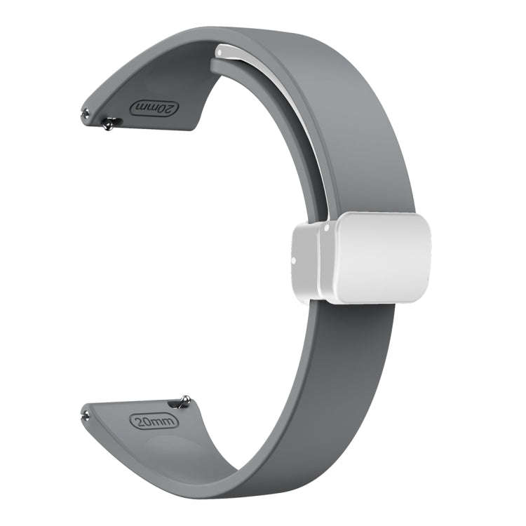 For Samsung Galaxy Watch 6 / 6 Classic Magnetic Silver Buckle Slim Silicone Watch Band(Space Grey)