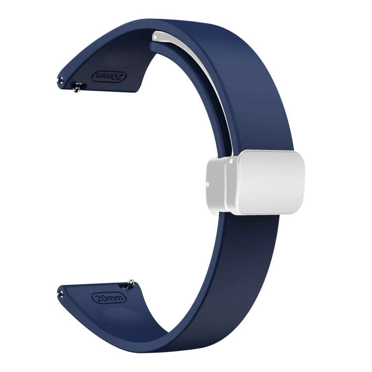 For Samsung Galaxy Watch 6 / 6 Classic Magnetic Silver Buckle Slim Silicone Watch Band(Midnight B...
