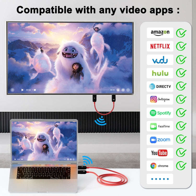 THT-020-8 4 in 1 HDMI Transmitter Wireless Screen Sharer Set(Black)