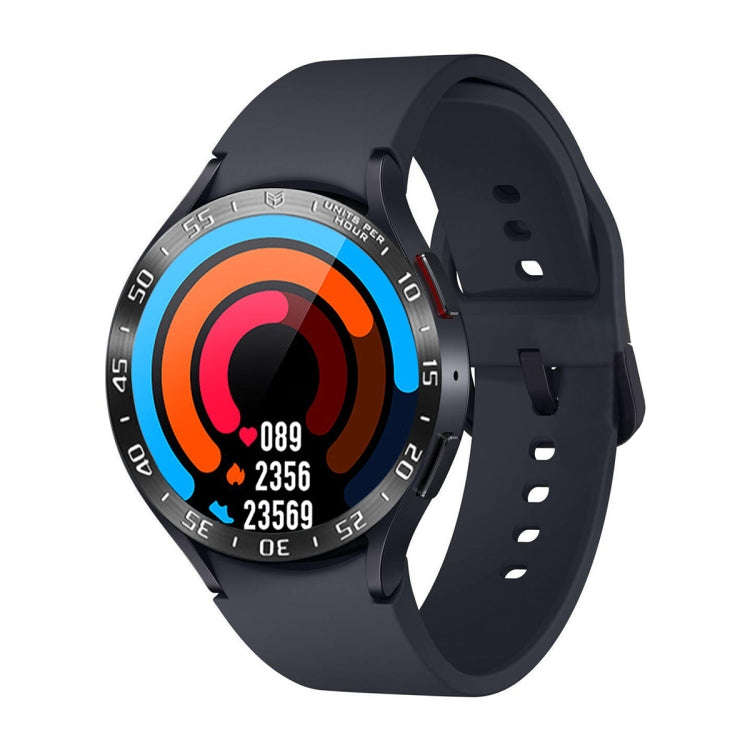 For Samsung Galaxy Watch6 Classic 43mm A Style Smart Watch Steel Ring Protective Frame(Black)