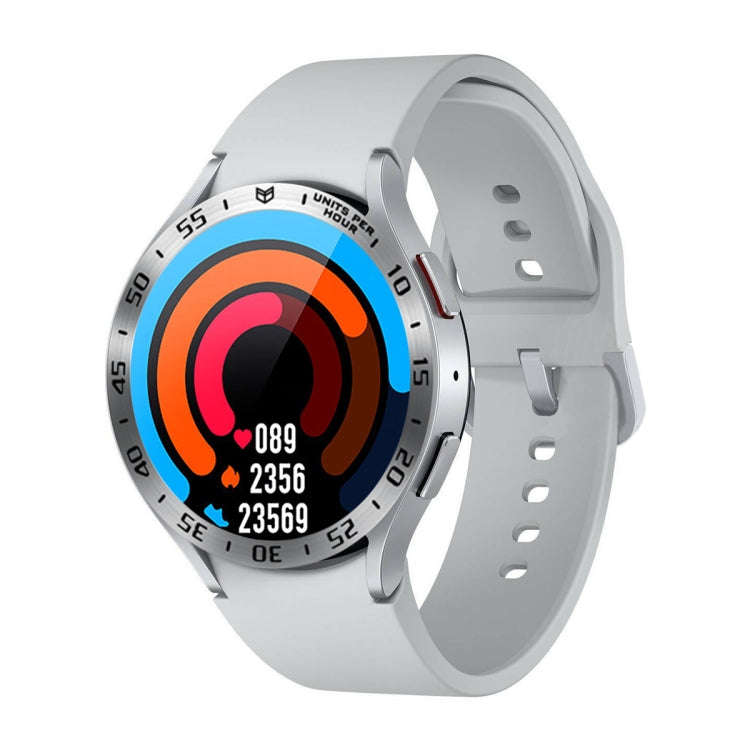 For Samsung Galaxy Watch6 Classic 47mm A Style Smart Watch Steel Ring Protective Frame(Silver)
