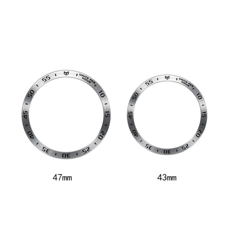For Samsung Galaxy Watch6 Classic 43mm A Style Smart Watch Steel Ring Protective Frame(Blue)