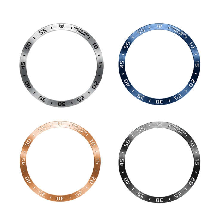 For Samsung Galaxy Watch6 Classic 43mm A Style Smart Watch Steel Ring Protective Frame(Blue)