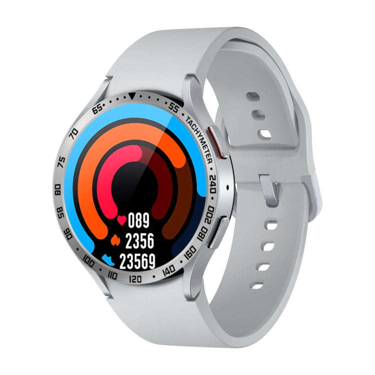 For Samsung Galaxy Watch6 Classic 47mm E Style Smart Watch Steel Ring Protective Frame(Silver)