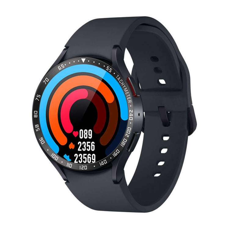 For Samsung Galaxy Watch6 Classic 43mm E Style Smart Watch Steel Ring Protective Frame(Black)