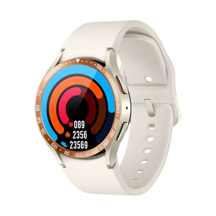 For Samsung Galaxy Watch6 Classic 43mm E Style Smart Watch Steel Ring Protective Frame(Rose Gold)
