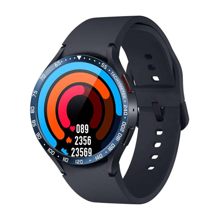 For Samsung Galaxy Watch6 Classic 43mm E Style Smart Watch Steel Ring Protective Frame(Blue)
