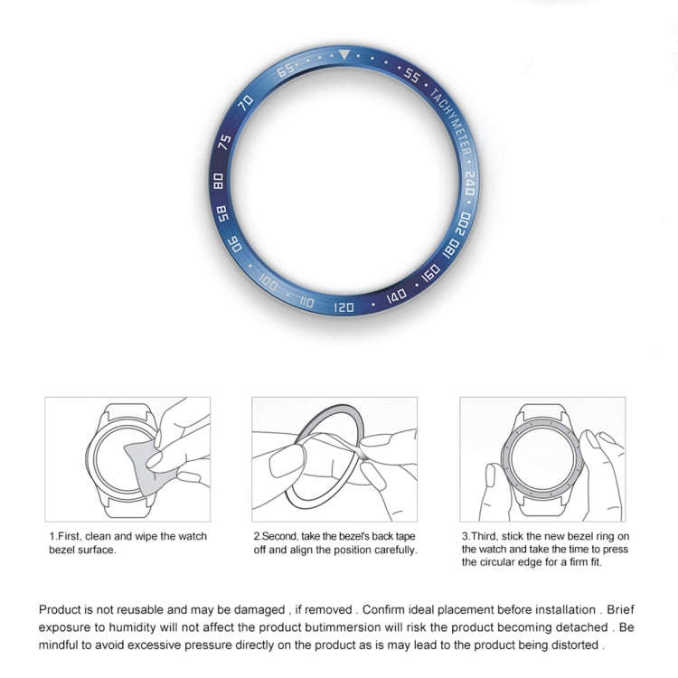 For Samsung Galaxy Watch6 Classic 43mm E Style Smart Watch Steel Ring Protective Frame(Blue)