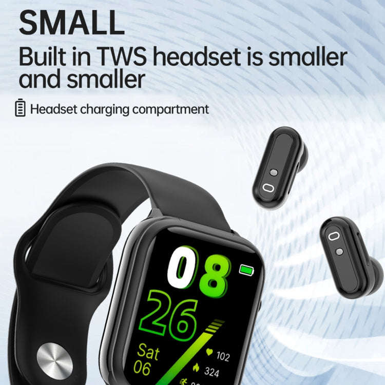 X8S 1.8 inch Screen 2 in 1 TWS Earphone Smart Watch, Support Bluetooth Call / Heart Rate / Blood ...