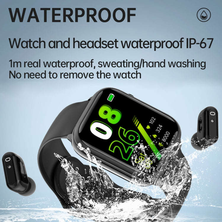 X8S 1.8 inch Screen 2 in 1 TWS Earphone Smart Watch, Support Bluetooth Call / Heart Rate / Blood ...