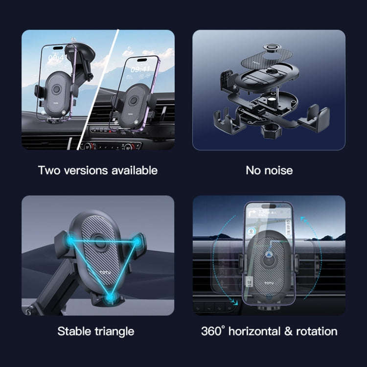 TOTU CH-3 Series One-Touch Locking Car Holder, Air-outlet Version(Black)