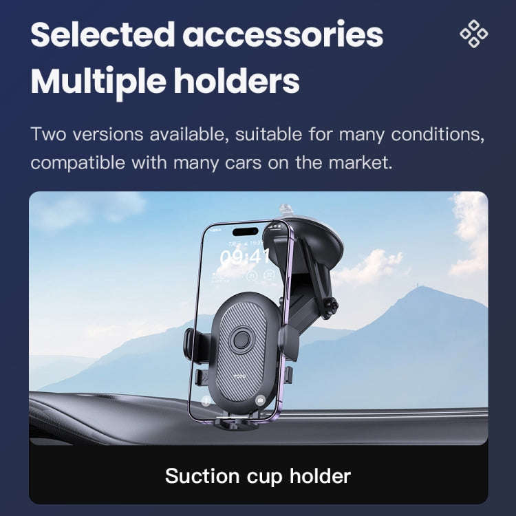 TOTU CH-3 Series One-Touch Locking Car Holder, Suction Cup Version(Black)