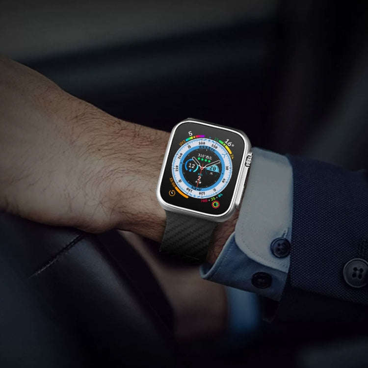 For Apple Watch SE 40mm Carbon Fiber Pattern Magnetic Buckle Silicone Watch Band(Yellow)