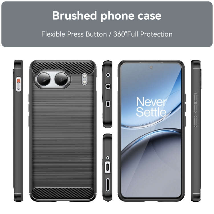 For OnePlus Nord 4 Carbon Fiber Brushed Texture TPU Phone Case(Black)