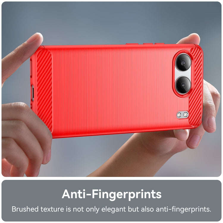 For OnePlus Nord 4 Carbon Fiber Brushed Texture TPU Phone Case(Red)
