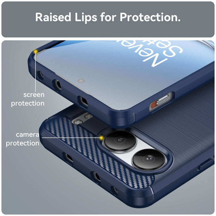 For OnePlus Nord 4 Carbon Fiber Brushed Texture TPU Phone Case(Blue)