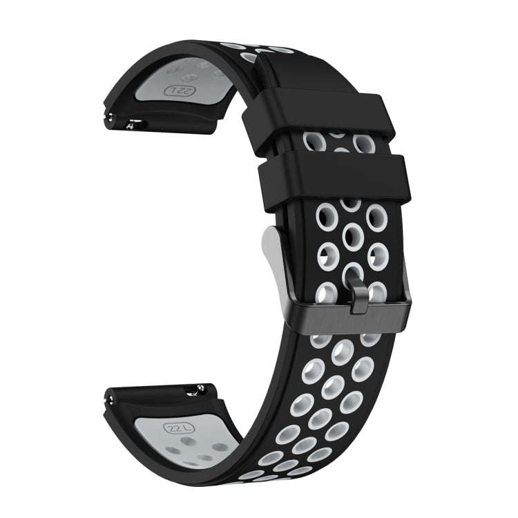 For Huawei Watch GT3 Pro 46mm Two Color Round Hole Silicone Watch Band(Black Grey)