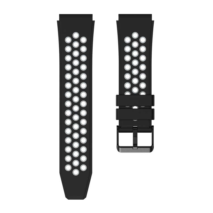 For Huawei Watch GT3 Pro 46mm Two Color Round Hole Silicone Watch Band(Black Grey)