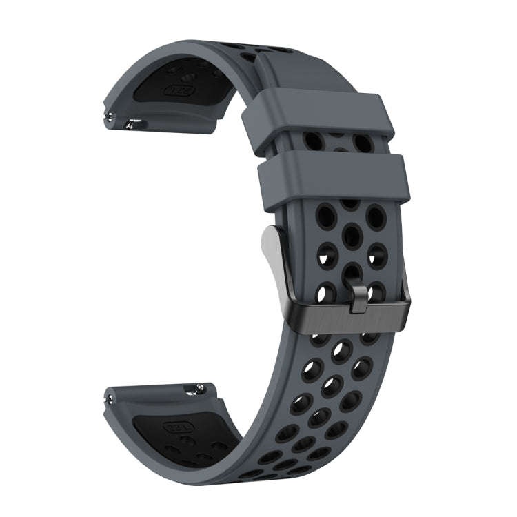 For Huawei Watch GT3 Pro 46mm Two Color Round Hole Silicone Watch Band(Black)