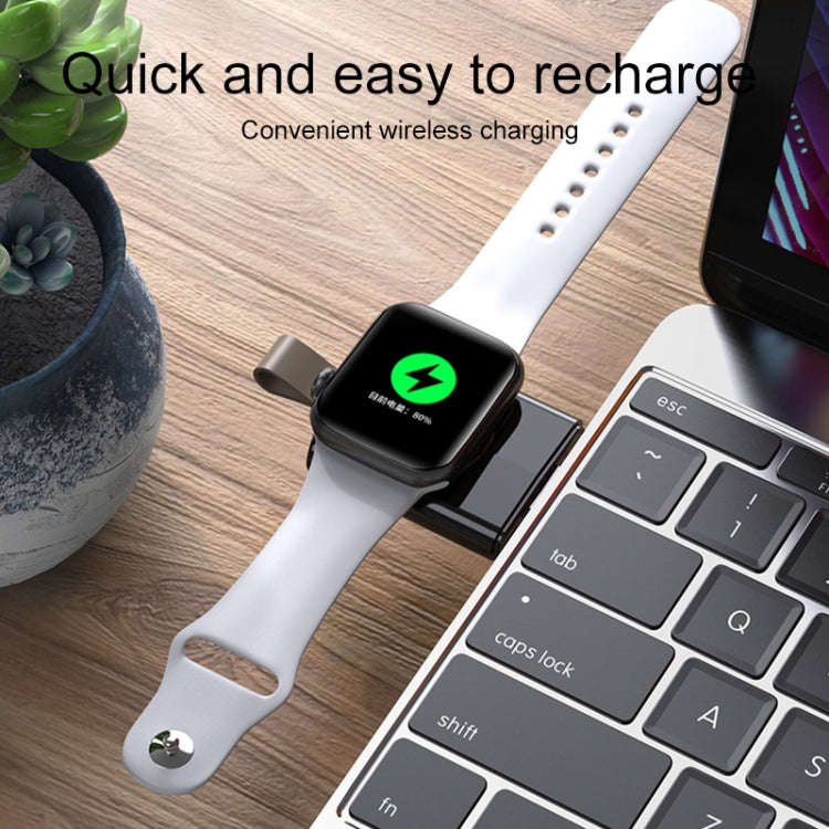 For Apple Watch Series USB Port Portable Magnetic Wireless Charger(Black)