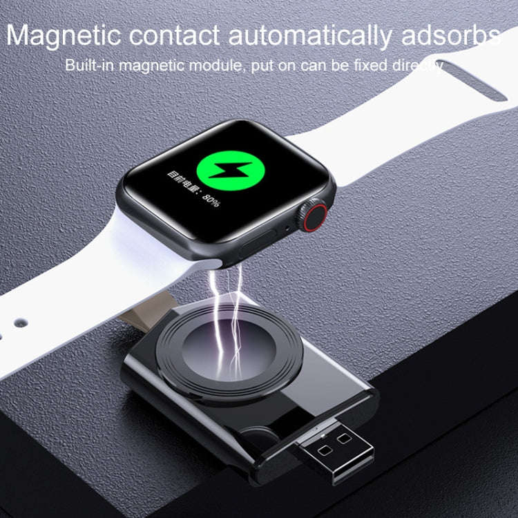 For Apple Watch Series USB Port Portable Magnetic Wireless Charger(White)