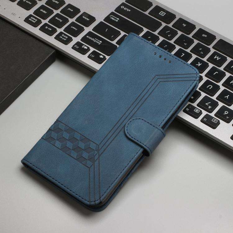 For Motorola Edge 60 Fusion / Edge 5G 2025 Cubic Skin Feel Flip Leather Phone Case(Blue)