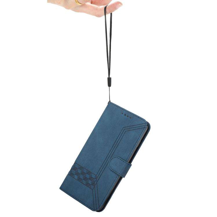 For Motorola Edge 60 Fusion / Edge 5G 2025 Cubic Skin Feel Flip Leather Phone Case(Blue)