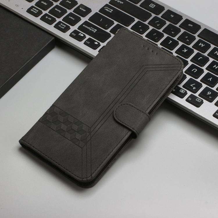 For Motorola Edge 60 Fusion / Edge 5G 2025 Cubic Skin Feel Flip Leather Phone Case(Black)