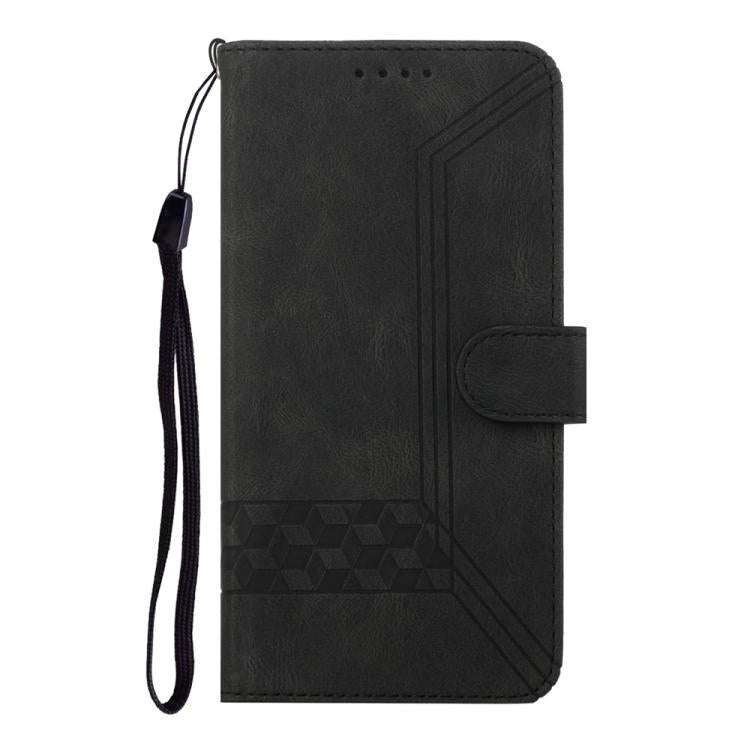 For Motorola Edge 60 Fusion / Edge 5G 2025 Cubic Skin Feel Flip Leather Phone Case(Black)