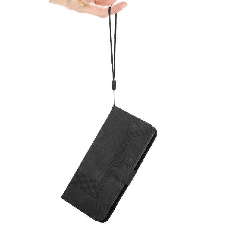 For Motorola Edge 60 Fusion / Edge 5G 2025 Cubic Skin Feel Flip Leather Phone Case(Black)