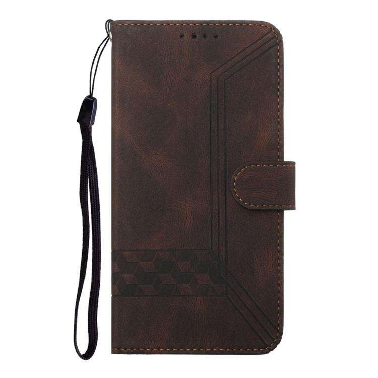 For Motorola Edge 60 Fusion / Edge 5G 2025 Cubic Skin Feel Flip Leather Phone Case(Brown)