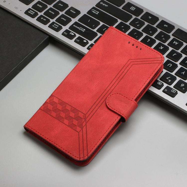 For Motorola Edge 60 Fusion / Edge 5G 2025 Cubic Skin Feel Flip Leather Phone Case(Red)