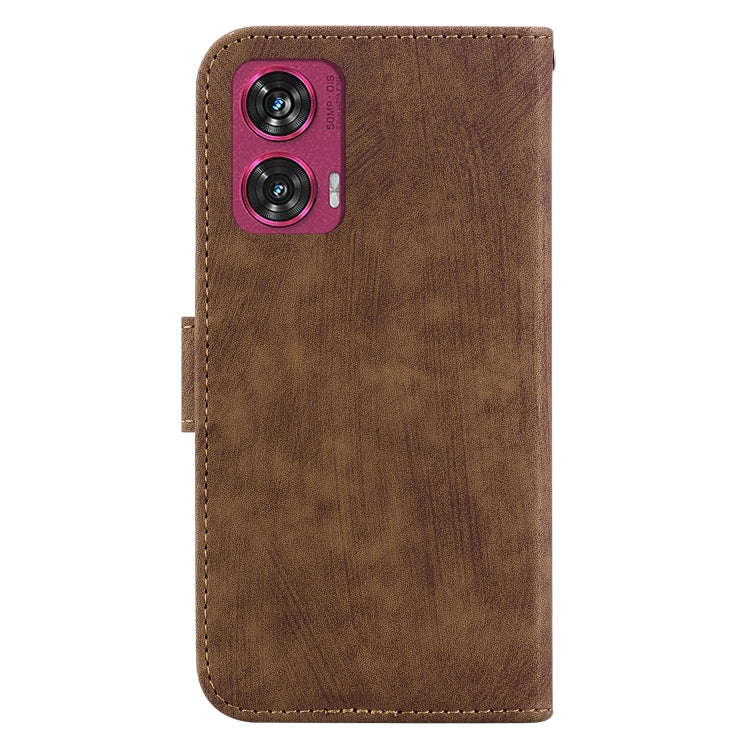 For Motorola Edge 50 Fusion Little Tiger Embossed Leather Phone Case(Brown)