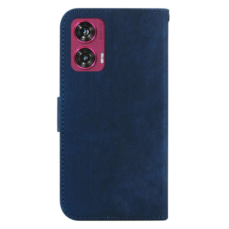 For Motorola Edge 50 Fusion Little Tiger Embossed Leather Phone Case(Dark Blue)