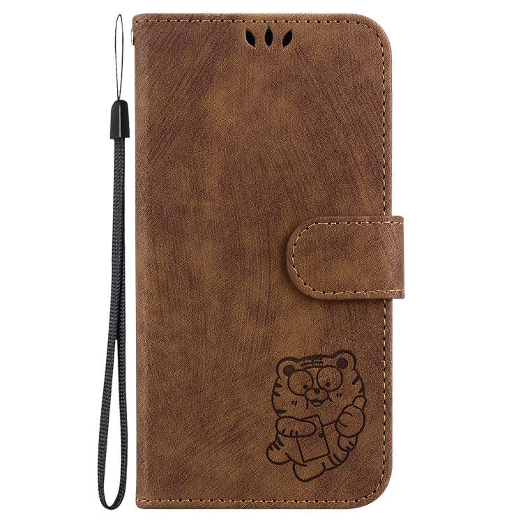 For Motorola Edge 50 Ultra Little Tiger Embossed Leather Phone Case(Brown)