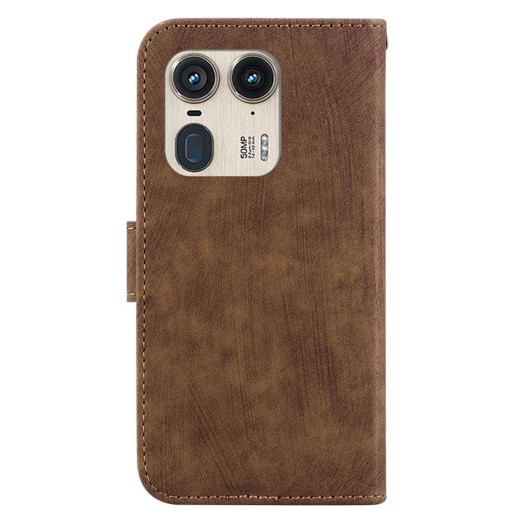 For Motorola Edge 50 Ultra Little Tiger Embossed Leather Phone Case(Brown)