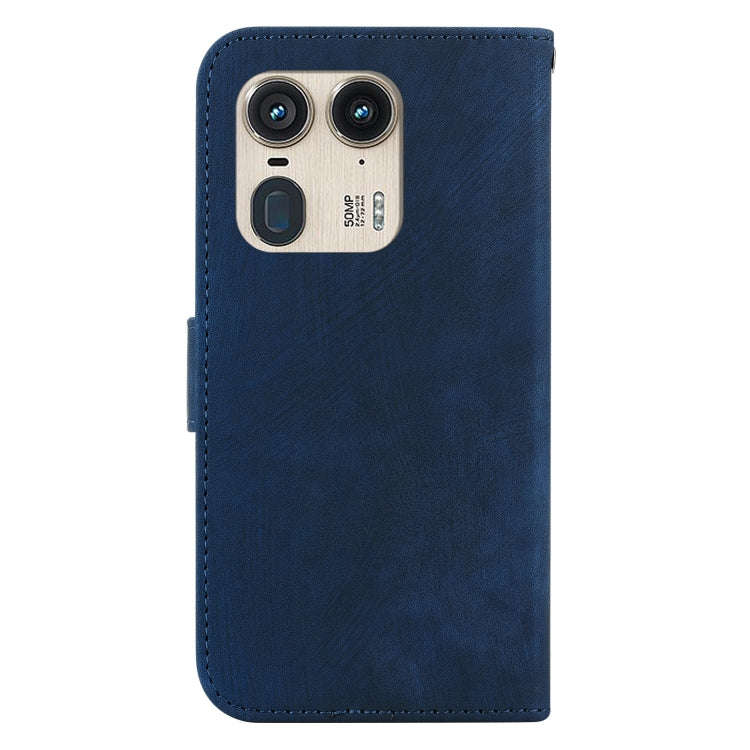 For Motorola Edge 50 Ultra Little Tiger Embossed Leather Phone Case(Dark Blue)