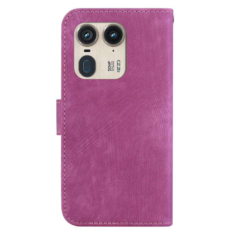 For Motorola Edge 50 Ultra Little Tiger Embossed Leather Phone Case(Rose Red)