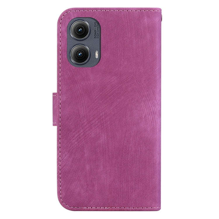 For Motorola Edge 2024 Little Tiger Embossed Leather Phone Case(Rose Red)