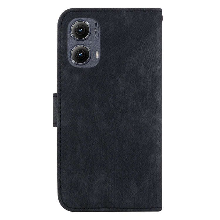 For Motorola Edge 2024 Little Tiger Embossed Leather Phone Case(Black)
